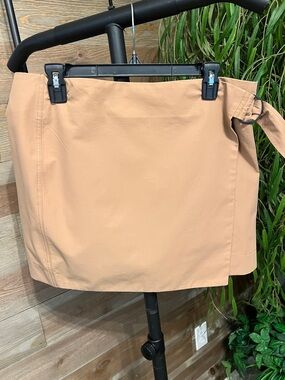 NWT Calvin Klein khaki wrap mini skirt.  L